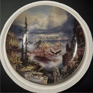 Collector Porcelain Plate Where Eagles Soar 90s Winston Roland God Bless America